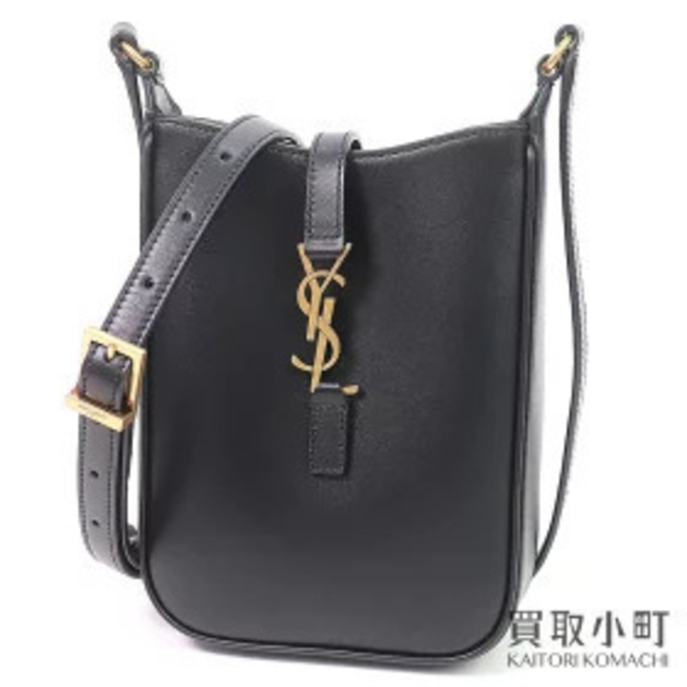 Saint Laurent Le Pouch Calfskin Monogram Cross Crossbody Bag Black